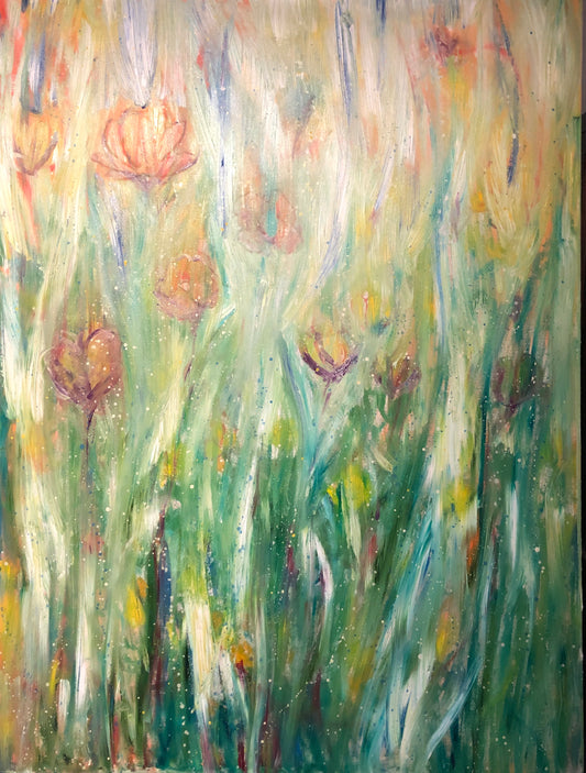 Flame Flowers Oil Painting SOLD