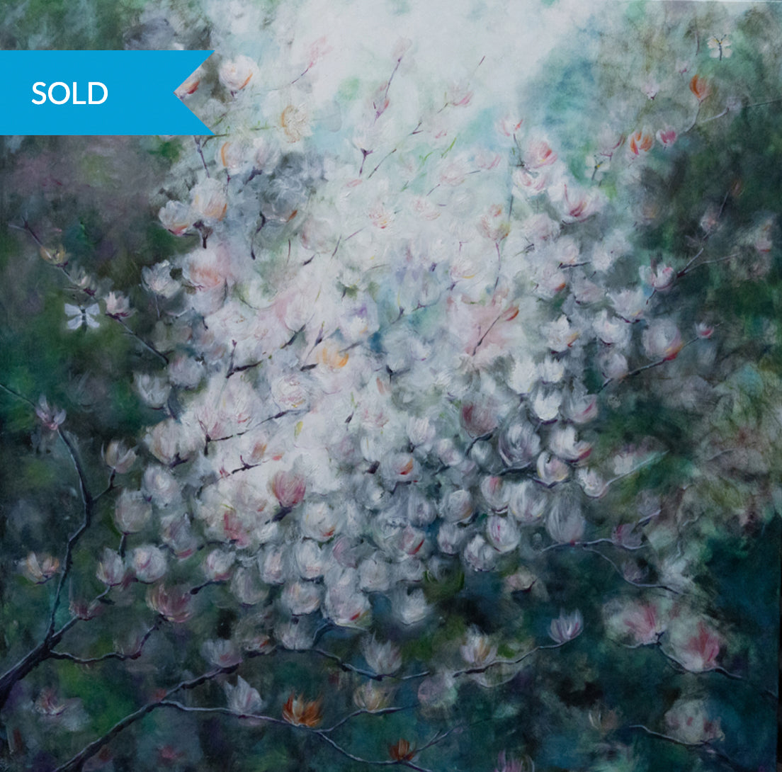 Butterflies & Blossoms Oil Painting SOLD