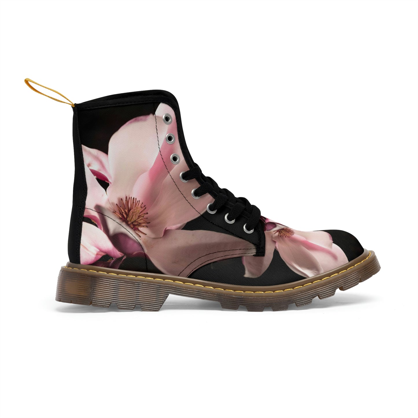 Magnolia Print Women's Canvas Boots