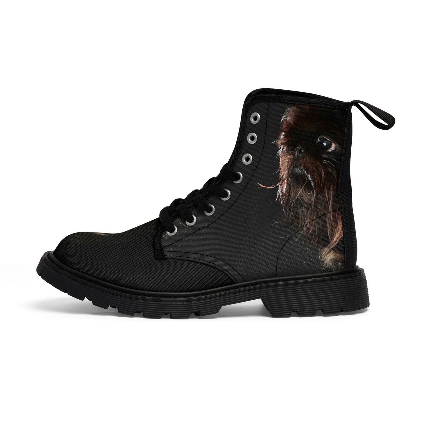 Men's Canvas Boots in Brussels Griffon Luca print