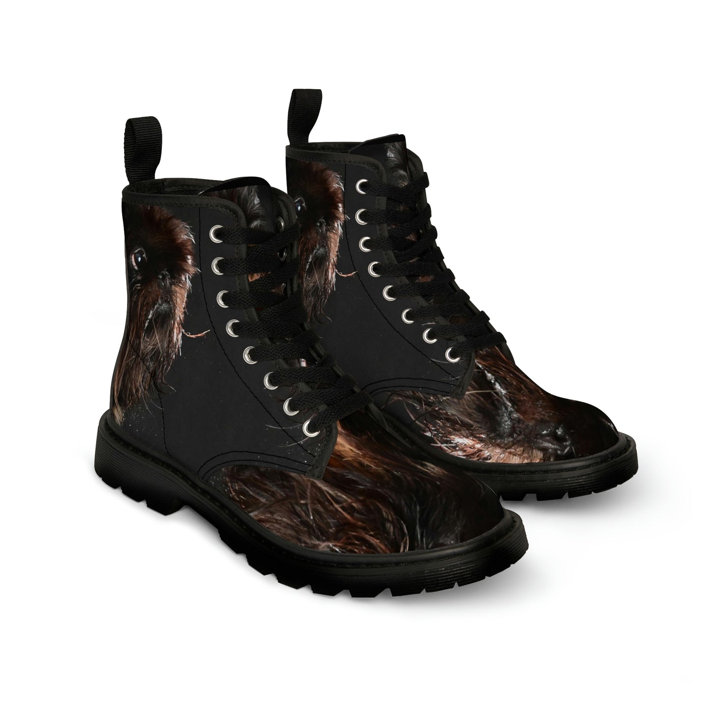 Men's Canvas Boots in Brussels Griffon Luca print