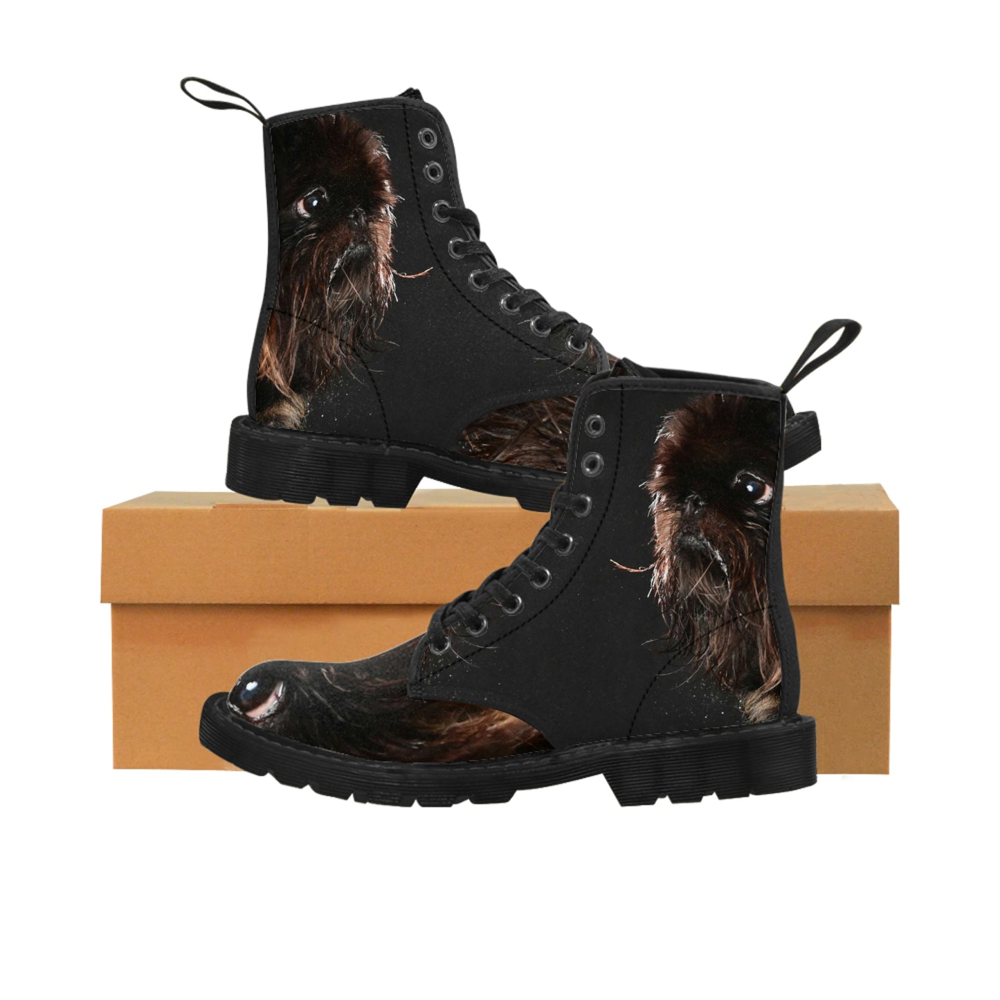 Men's Canvas Boots in Brussels Griffon Luca print