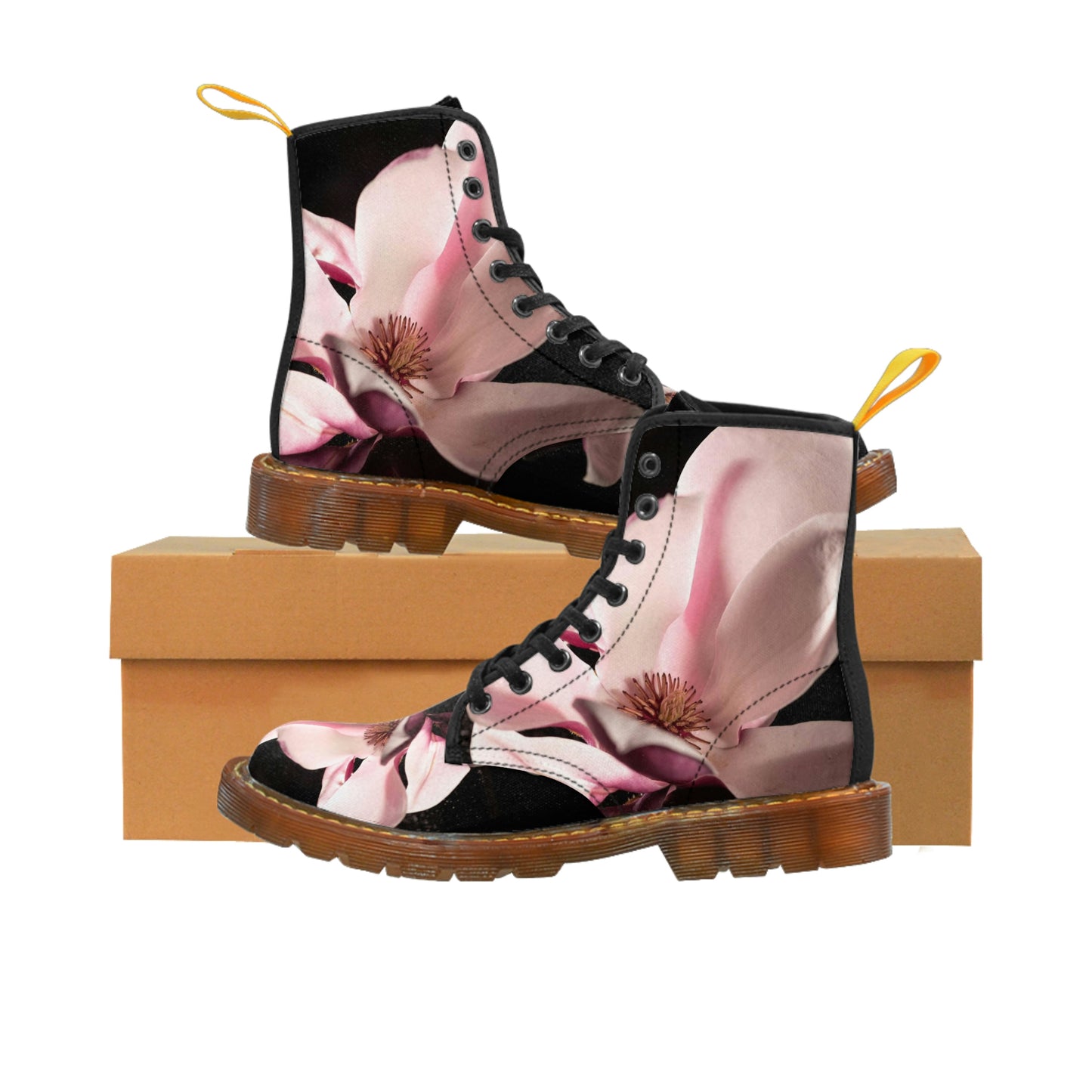 Magnolia Print Women's Canvas Boots