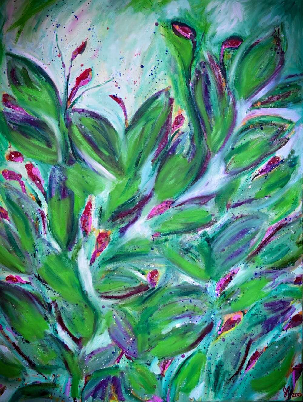 Cordyline Oil Painting