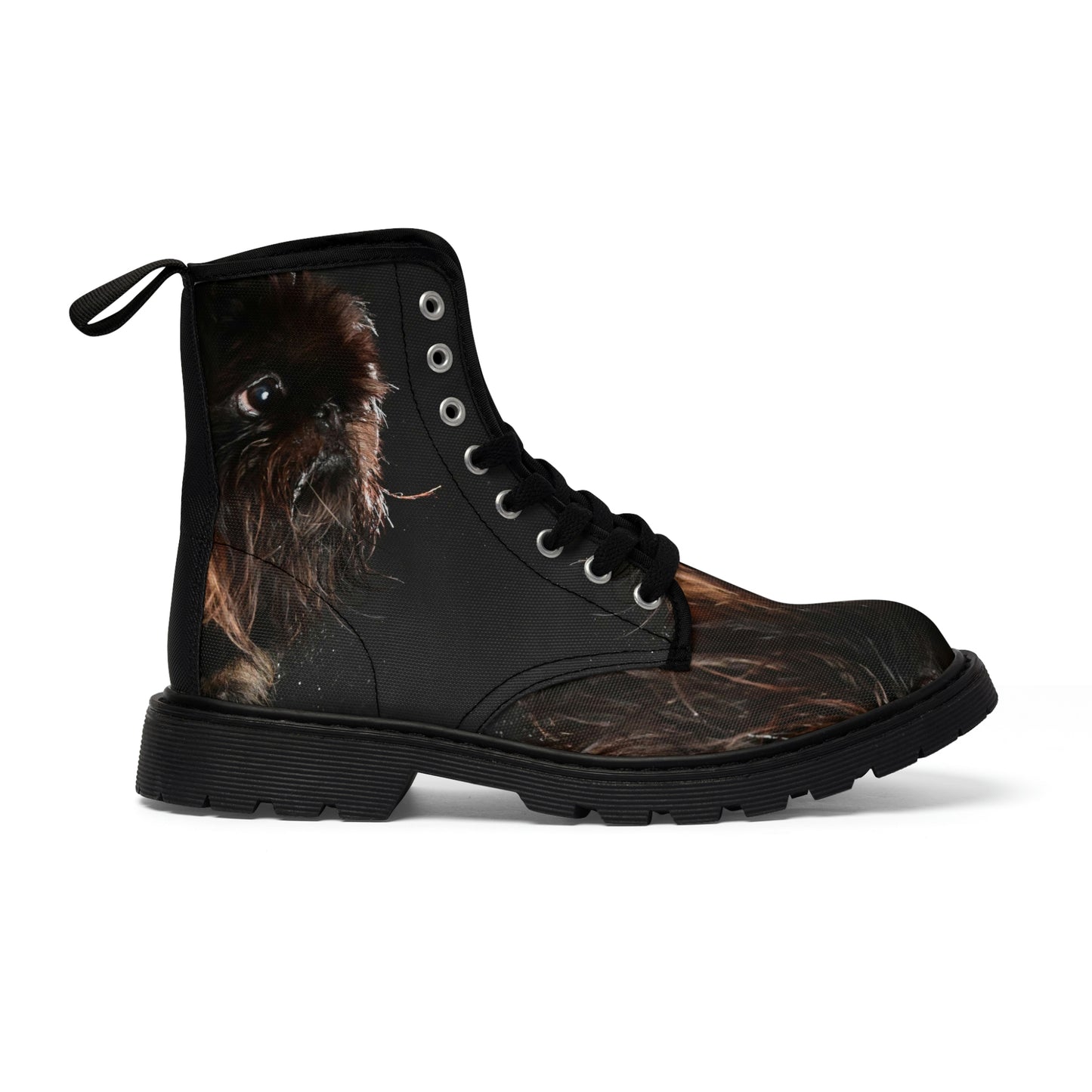 Men's Canvas Boots in Brussels Griffon Luca print