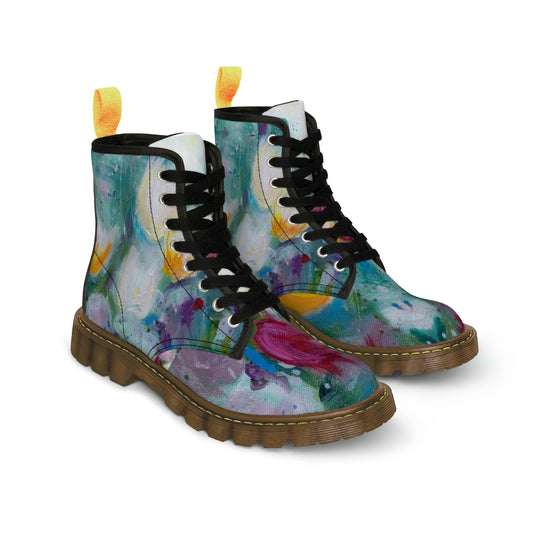 Spring Blossom Women's Canvas Boots