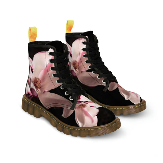 Magnolia Print Women's Canvas Boots